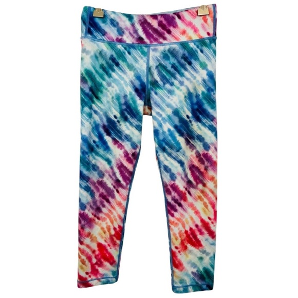 Athleta Other - Athleta Girl “Love Proudly” Tie-Dye Girl’s Capri Leggings Size Large (12)
